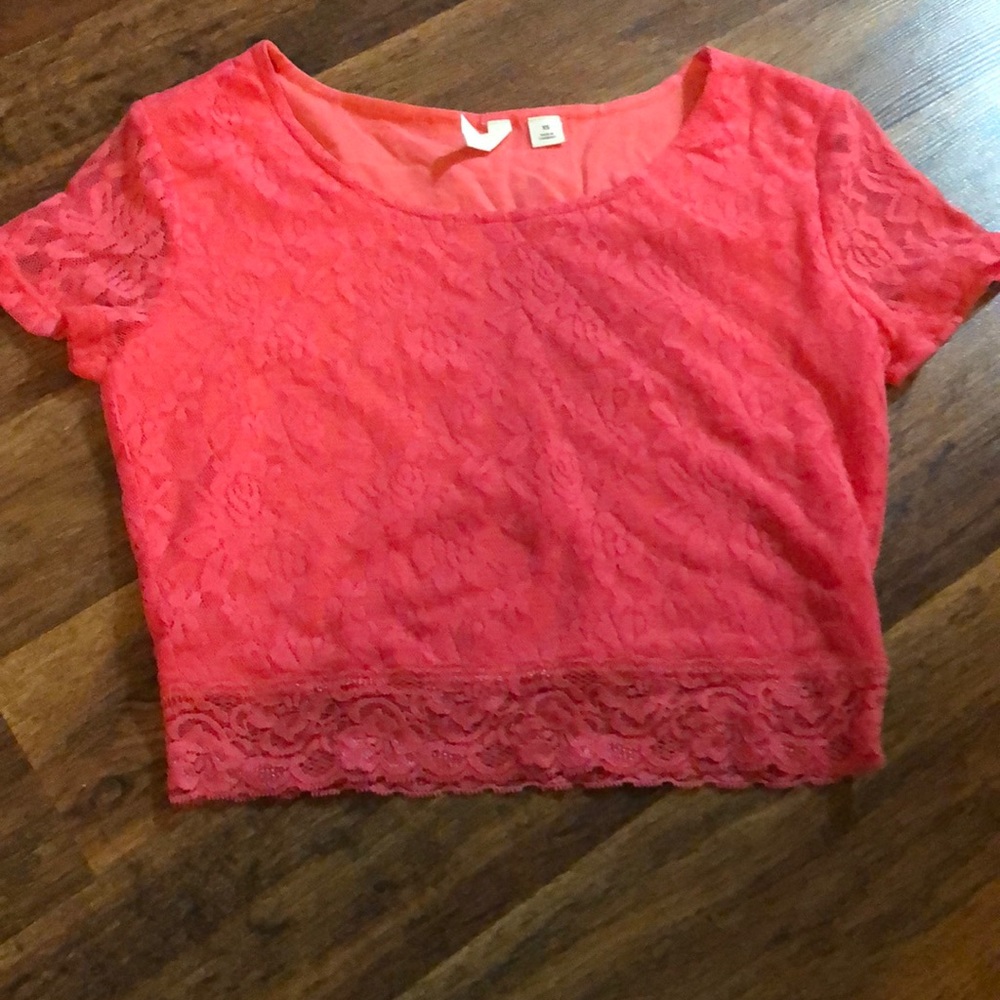 Lace hot pink tank top